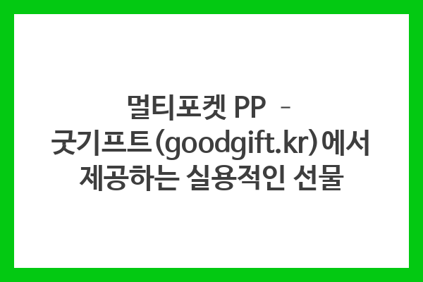 멀티포켓 PP – 굿기프트(goodgift.kr)에서 제공하는 실용적인 선물