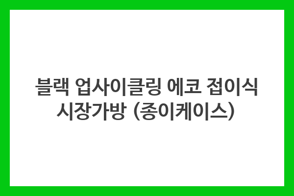 블랙 업사이클링 에코 접이식 시장가방 (종이케이스)