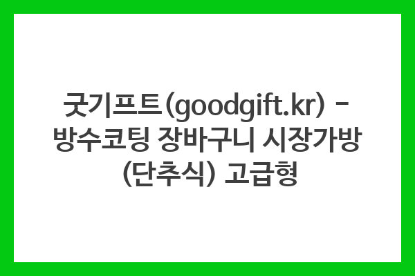 굿기프트(goodgift.kr) – 방수코팅 장바구니 시장가방 (단추식) 고급형