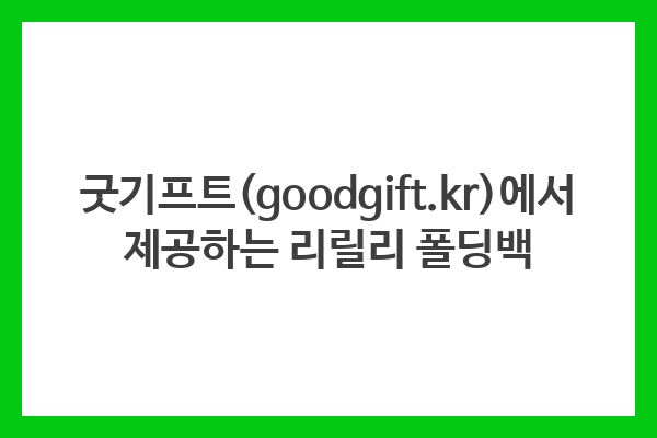 굿기프트(goodgift.kr)에서 제공하는 리릴리 폴딩백