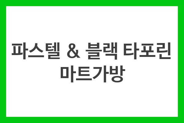 파스텔 & 블랙 타포린 마트가방