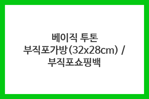 베이직 투톤 부직포가방(32x28cm) / 부직포쇼핑백