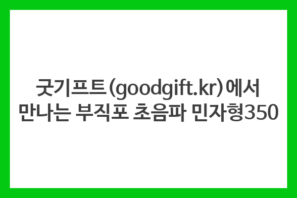 굿기프트(goodgift.kr)에서 만나는 부직포 초음파 민자형350