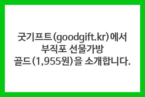 굿기프트(goodgift.kr)에서 부직포 선물가방 골드(1,955원)을 소개합니다.