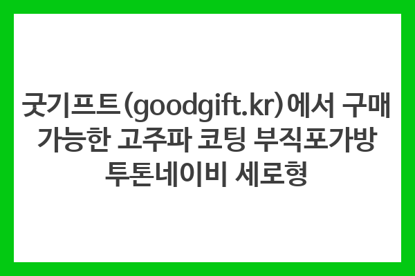 굿기프트(goodgift.kr)에서 구매 가능한 고주파 코팅 부직포가방 투톤네이비 세로형