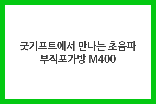 굿기프트에서 만나는 초음파 부직포가방 M400 굿기프트에서 만나는 초음파 부직포가방 M400