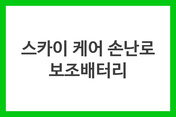 스카이 케어 손난로 보조배터리